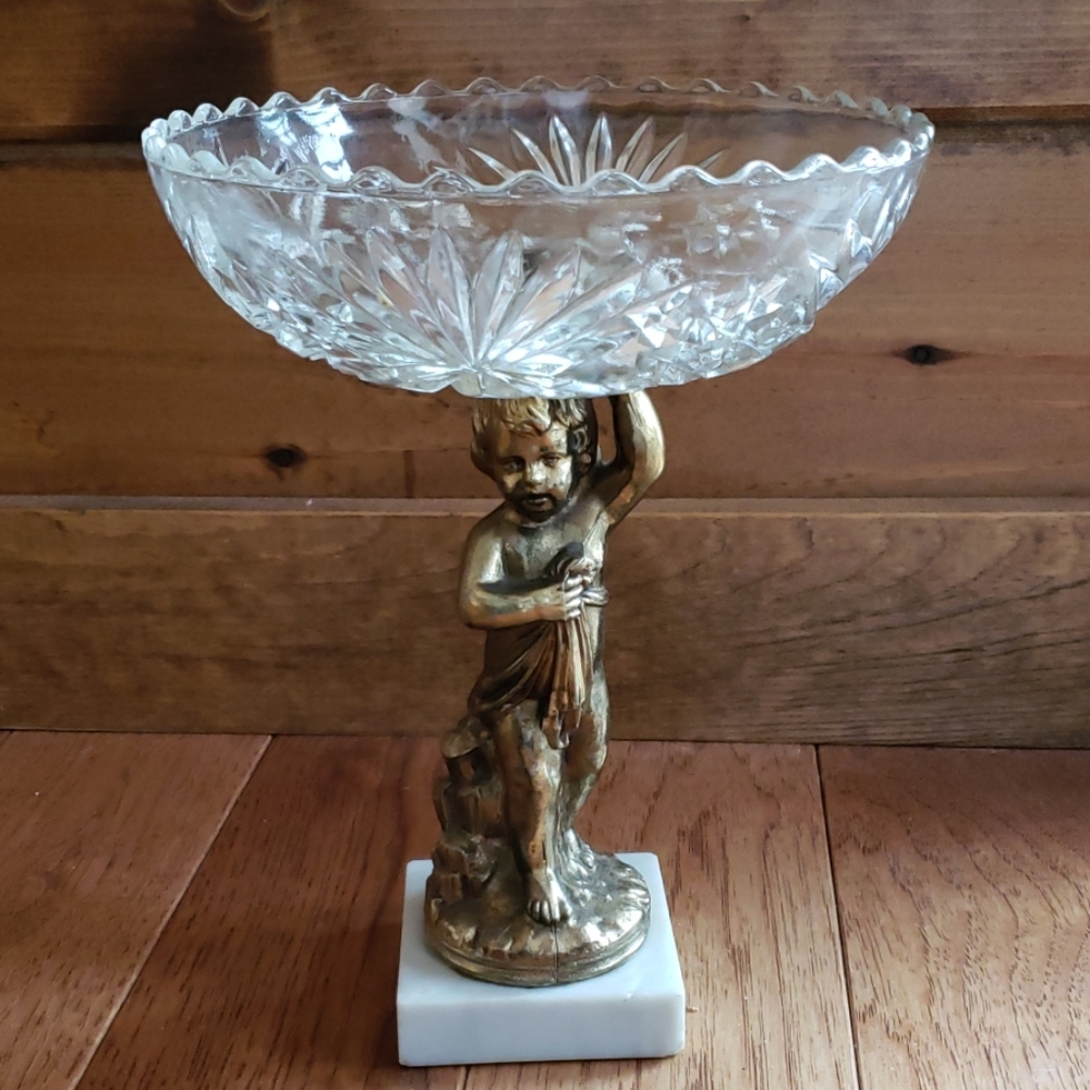 Vintage Italian Cherub Pedestal Bowl